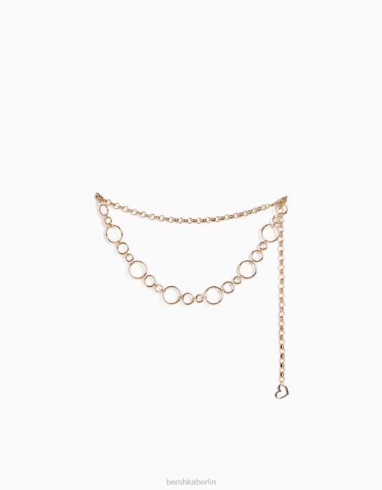 Gold Bershka Frauen Kettengürtel mit Ringen H00J2543