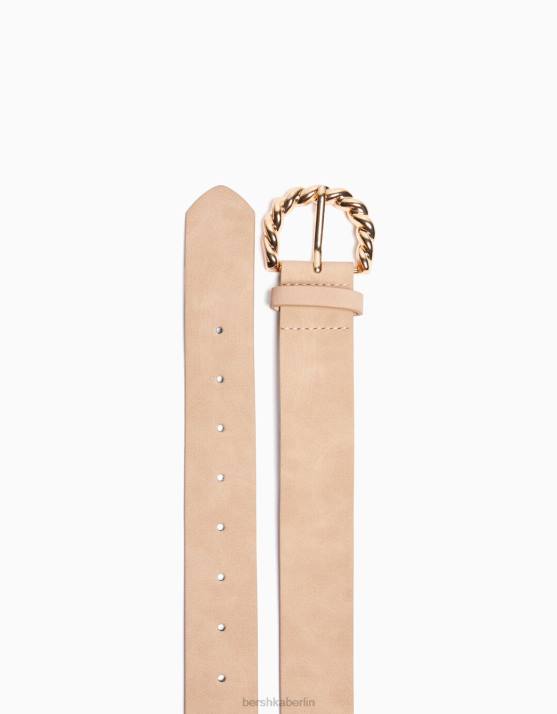 Kamel Bershka Frauen Gürtel mit Schnallendetail H00J2551
