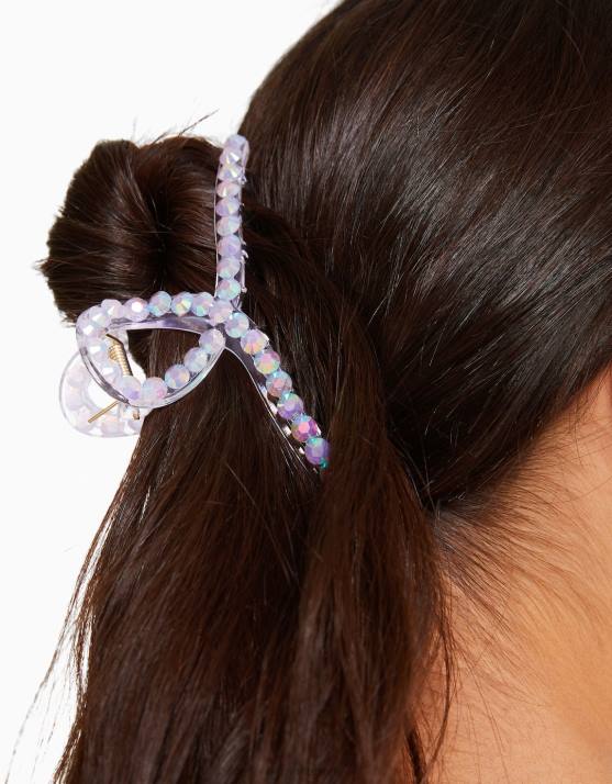 violett Bershka Frauen transparente Haarspange H00J2568