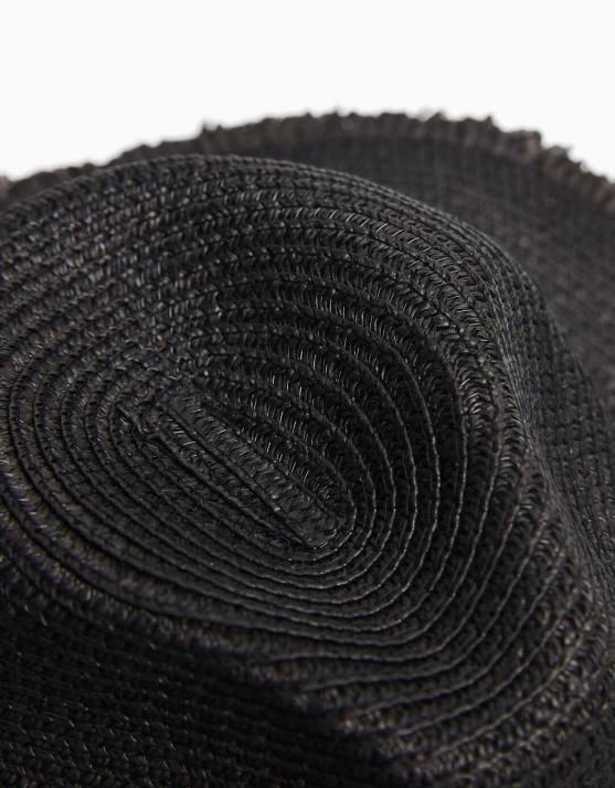 Schwarz Bershka Frauen Hut mit Kunstlederdetail H00J1859