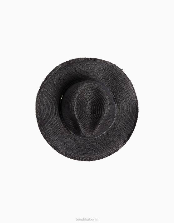 Schwarz Bershka Frauen Hut mit Kunstlederdetail H00J1859