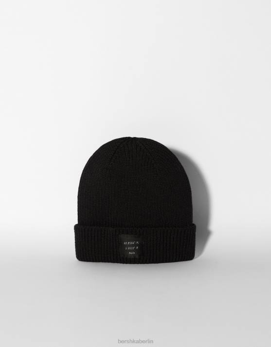 Schwarz Bershka Frauen Strickmütze H00J2556