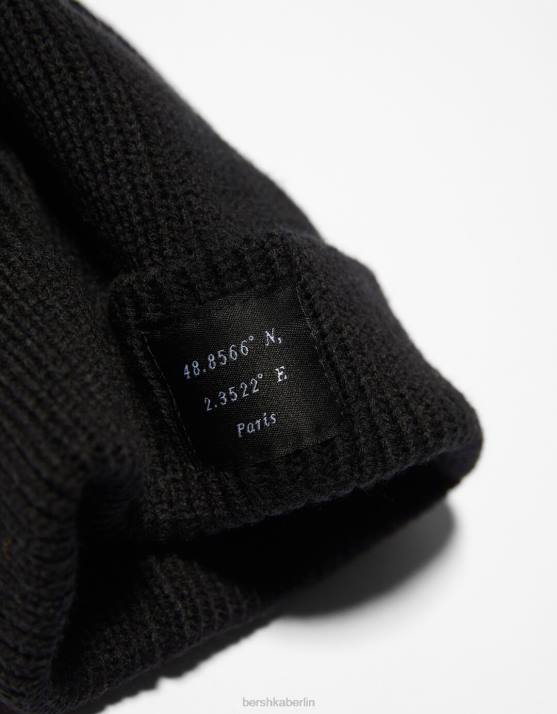 Schwarz Bershka Frauen Strickmütze H00J2556