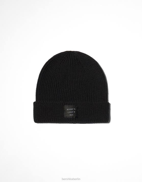 Schwarz Bershka Frauen Strickmütze H00J2556