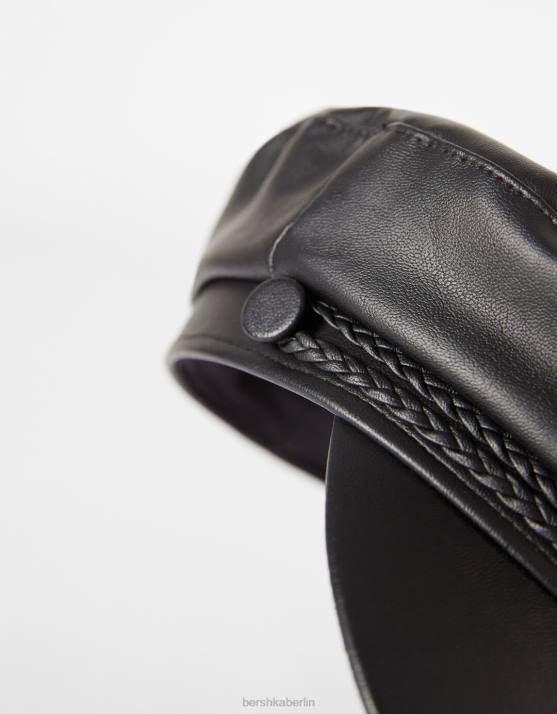 Schwarz Bershka Frauen nautische Mütze H00J2555