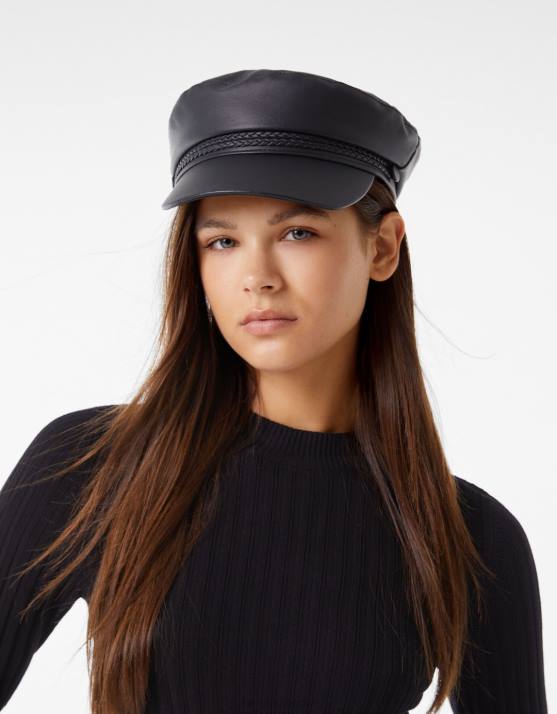 Schwarz Bershka Frauen nautische Mütze H00J2555