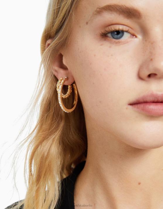 Gold Bershka Frauen 6er-Pack Creolen H00J2509