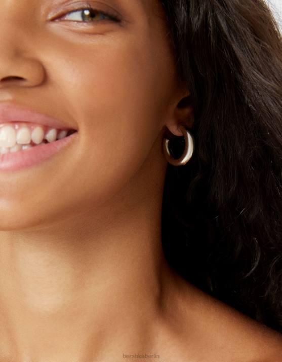 Gold Bershka Frauen 7er-Pack Creolen H00J2513