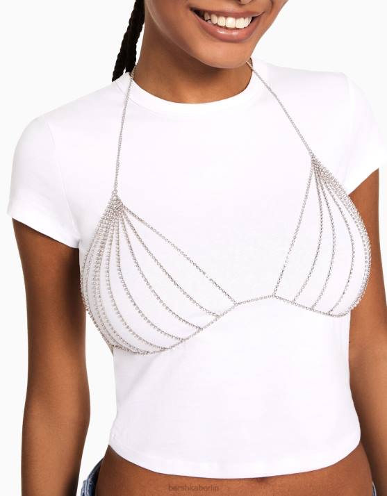 Gold Bershka Frauen Bralette mit Strasssteinen H00J1867