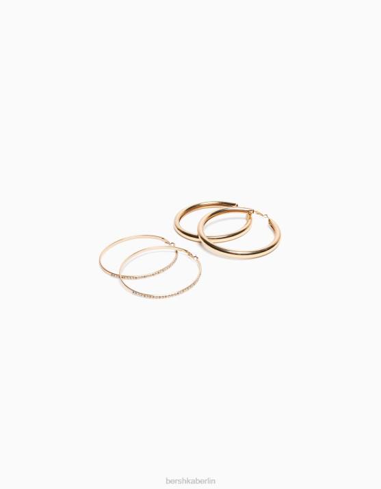 Gold Bershka Frauen Packung mit 2 XL-Creolen H00J2472