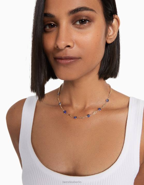 Gold Bershka Frauen Set mit 4 Halsketten H00J2530