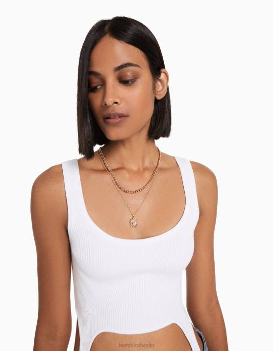 Gold Bershka Frauen Set mit 4 Halsketten H00J2530