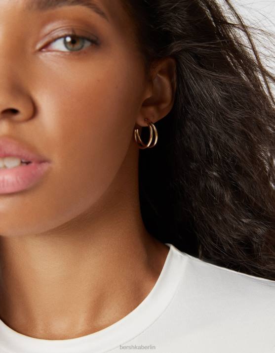 Gold Bershka Frauen Set mit 9 Herz-Creolen H00J2474