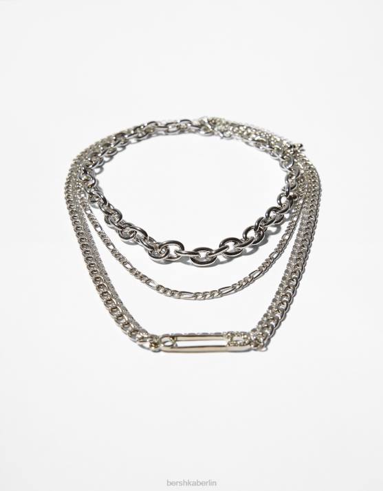 Nicht waschen Bershka Frauen Set mit 4 Kettenhalsketten H00J2485