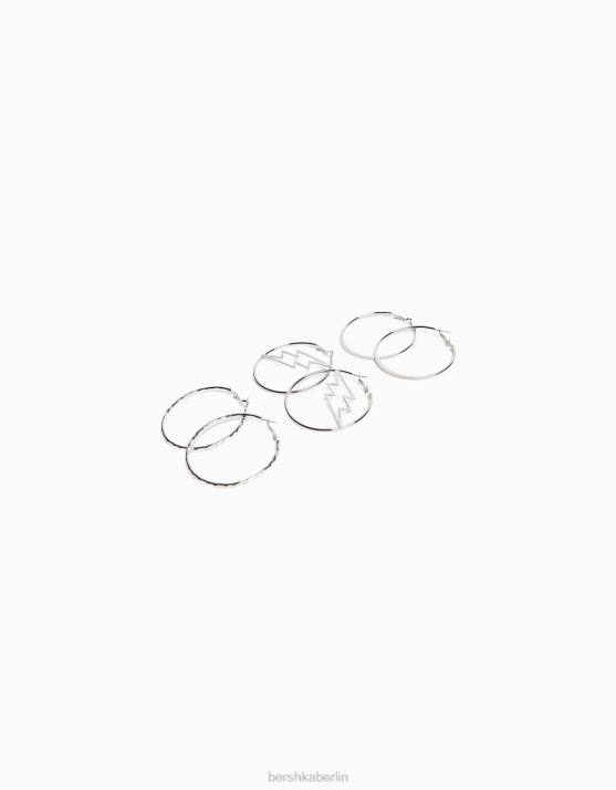 Silber Bershka Frauen 3er-Pack Creolen H00J2484