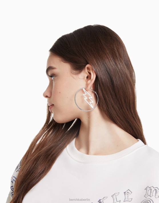 Silber Bershka Frauen 3er-Pack Creolen H00J2484