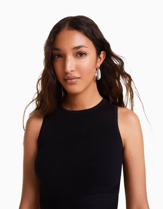 Silber Bershka Frauen 3er-Pack Creolen H00J2526