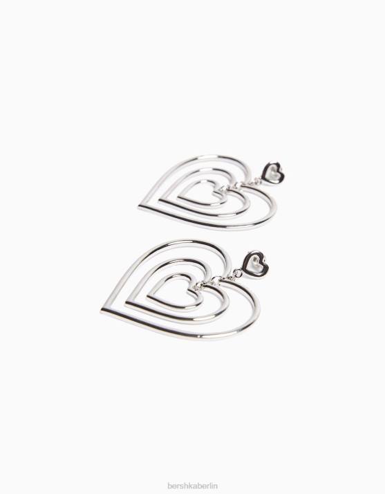 Silber Bershka Frauen Herzohrringe H00J2450