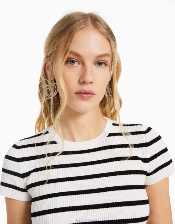 Silber Bershka Frauen Herzohrringe H00J2450