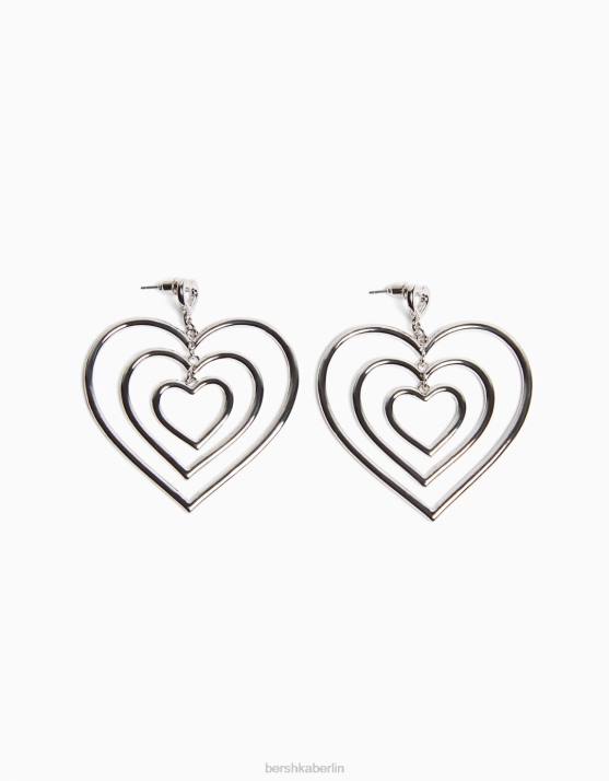Silber Bershka Frauen Herzohrringe H00J2450