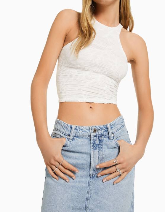 Silber Bershka Frauen Set mit 8 Boho-Ringen mit Kreuzen H00J2461