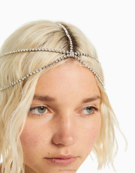 Silber Bershka Frauen Strass-Haarschmuck H00J1866
