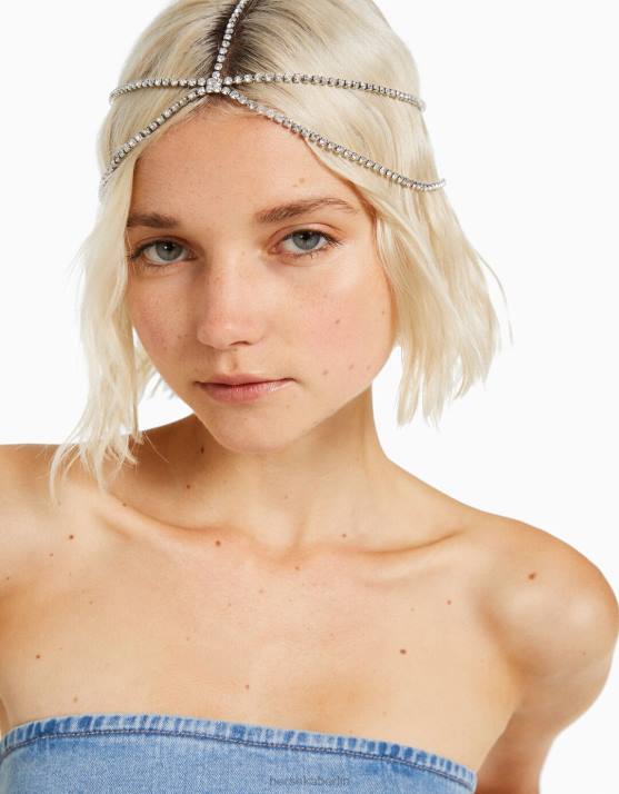 Silber Bershka Frauen Strass-Haarschmuck H00J1866