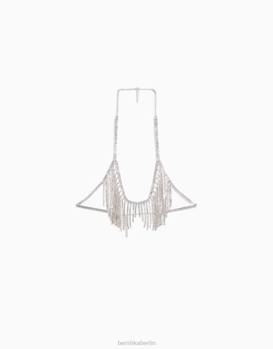 Silber Bershka Frauen Strass-Kaskaden-Bralette H00J1863