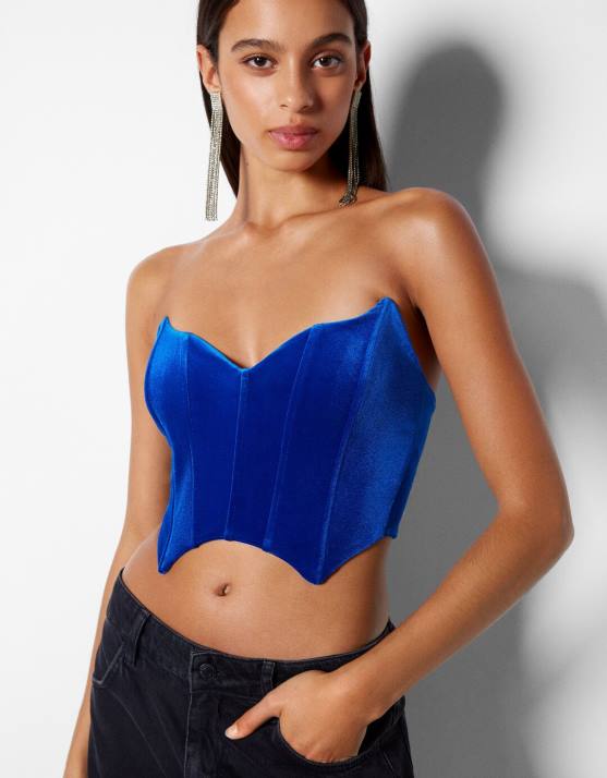 Silber Bershka Frauen Strass-Kaskaden-Ohrringe H00J1864