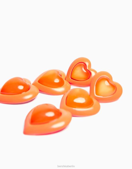 orange Bershka Frauen emaillierte Ohrhänger H00J1839