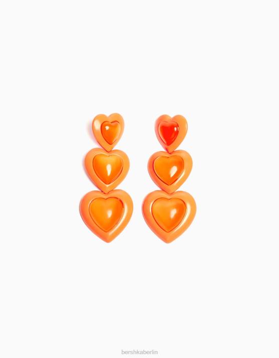 orange Bershka Frauen emaillierte Ohrhänger H00J1839
