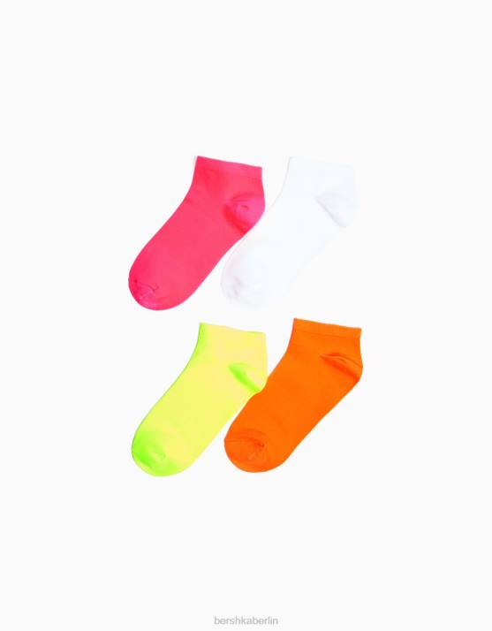 Gelb Bershka Frauen Packung mit 4 bestickten Socken H00J2589