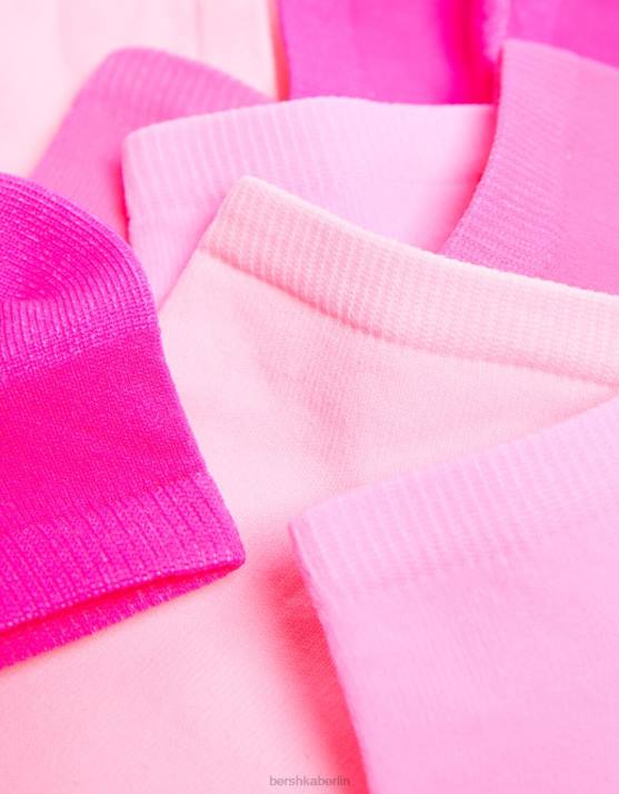 Rosa Bershka Frauen 2er-Pack Neonsocken H00J2588