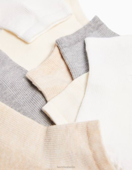 Sand Bershka Frauen 4er-Pack Knöchelsocken H00J2590