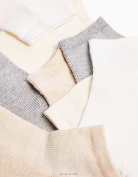 Sand Bershka Frauen 4er-Pack Knöchelsocken H00J2592