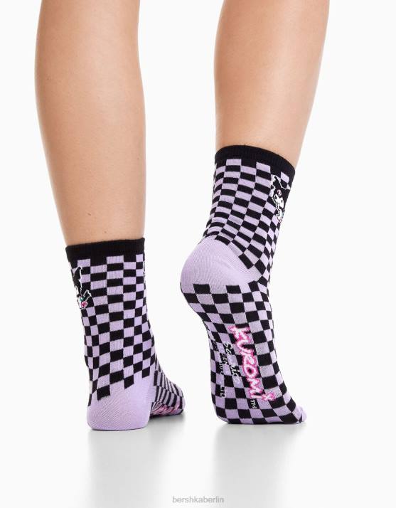 Schwarz Bershka Frauen 3er-Pack Kuromi-Socken H00J2065