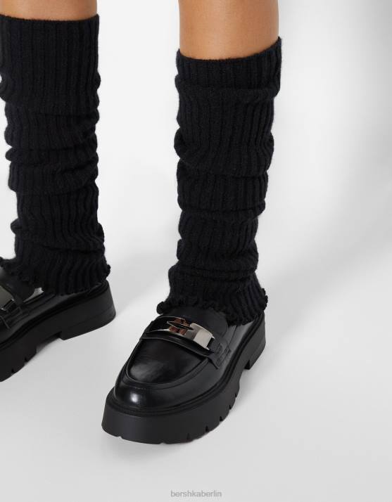 Schwarz Bershka Frauen Fußwärmer stricken H00J2599