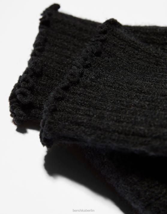 Schwarz Bershka Frauen Fußwärmer stricken H00J2599