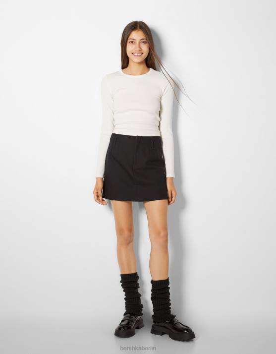 Schwarz Bershka Frauen Fußwärmer stricken H00J2599