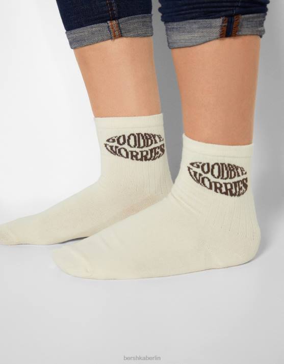 braun Bershka Frauen 3er-Pack Retro-Socken H00J2587