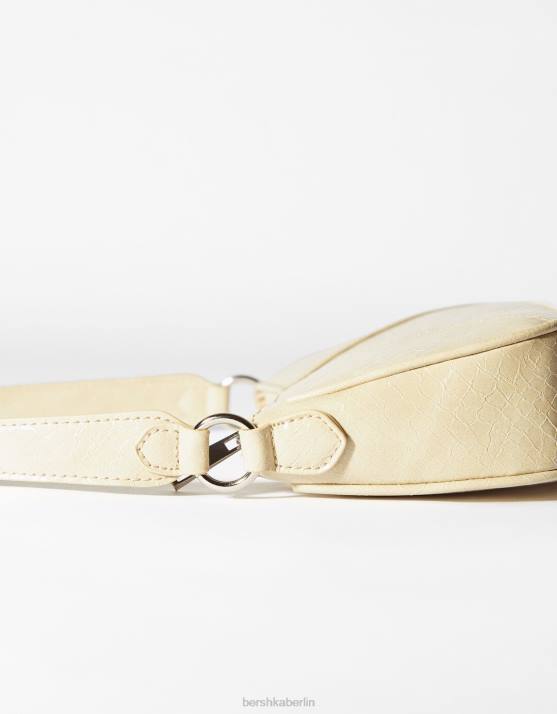 Beige Bershka Frauen Umhängetasche aus Kunstleder H00J2355