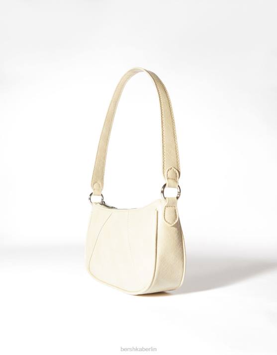 Beige Bershka Frauen Umhängetasche aus Kunstleder H00J2355