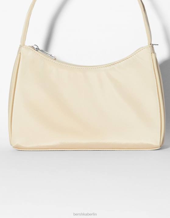 Beige Bershka Frauen Umhängetasche aus Stoff H00J2344