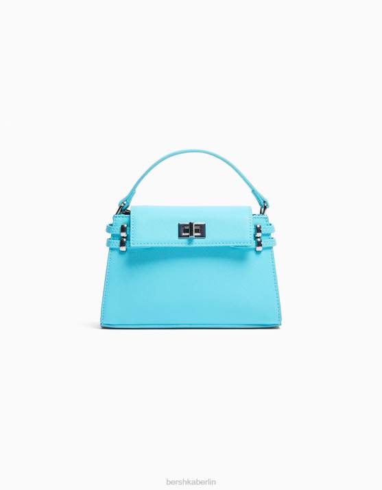 Blau Bershka Frauen Mini-Trapeztasche mit Riemen H00J2349
