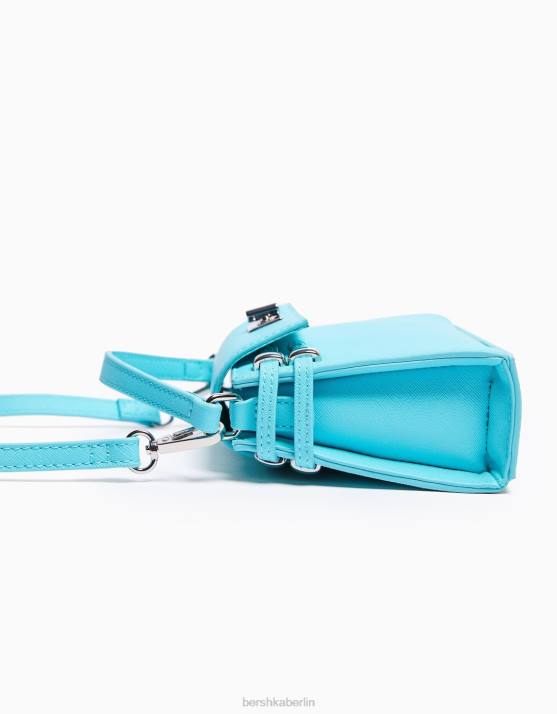 Blau Bershka Frauen Mini-Trapeztasche mit Riemen H00J2349