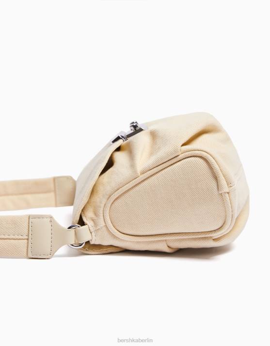 Creme Bershka Frauen Jeanstasche mit Griff H00J1983