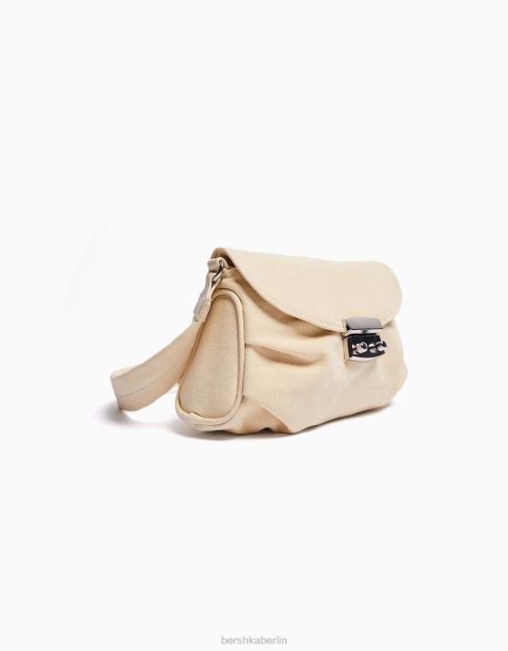 Creme Bershka Frauen Jeanstasche mit Griff H00J1983
