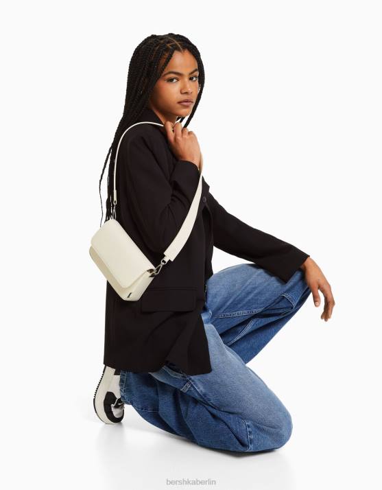 Creme Bershka Frauen Strukturierte Umhängetasche H00J2348