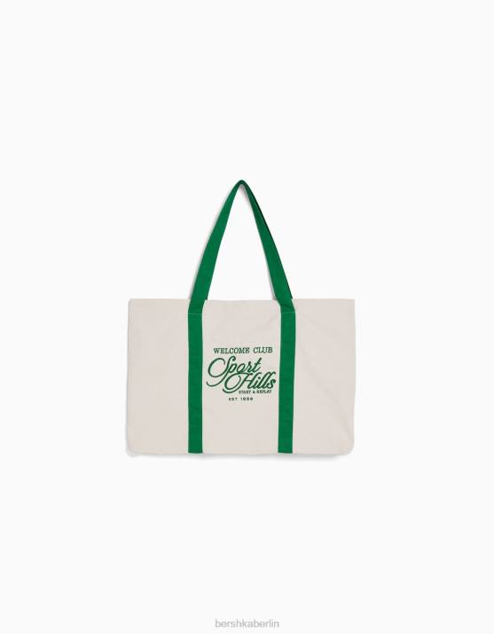 Creme Bershka Frauen bedruckte Tragetasche H00J2416