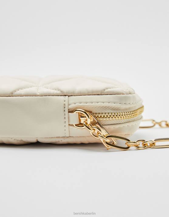 Creme Bershka Frauen gesteppte Handytasche H00J2420